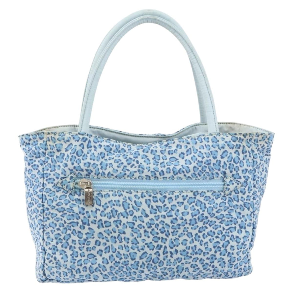 Bottega Veneta Blue Leopard Print Canvas Tote — Vintage Early 2000