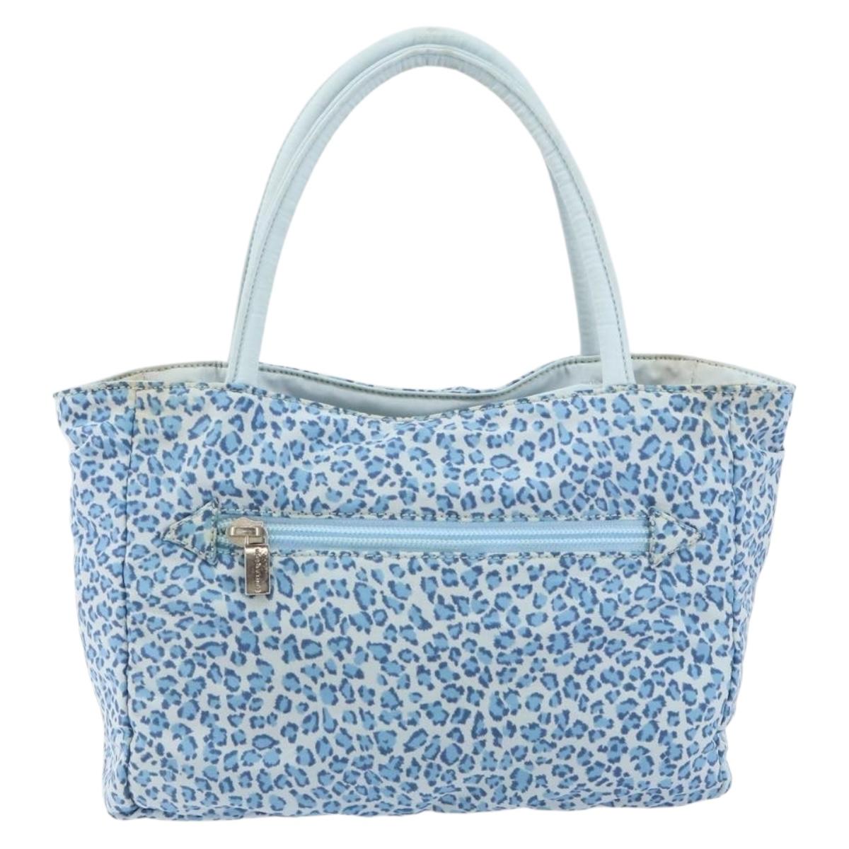Bottega Veneta Blue Leopard Print Canvas Tote — Vintage Early 2000