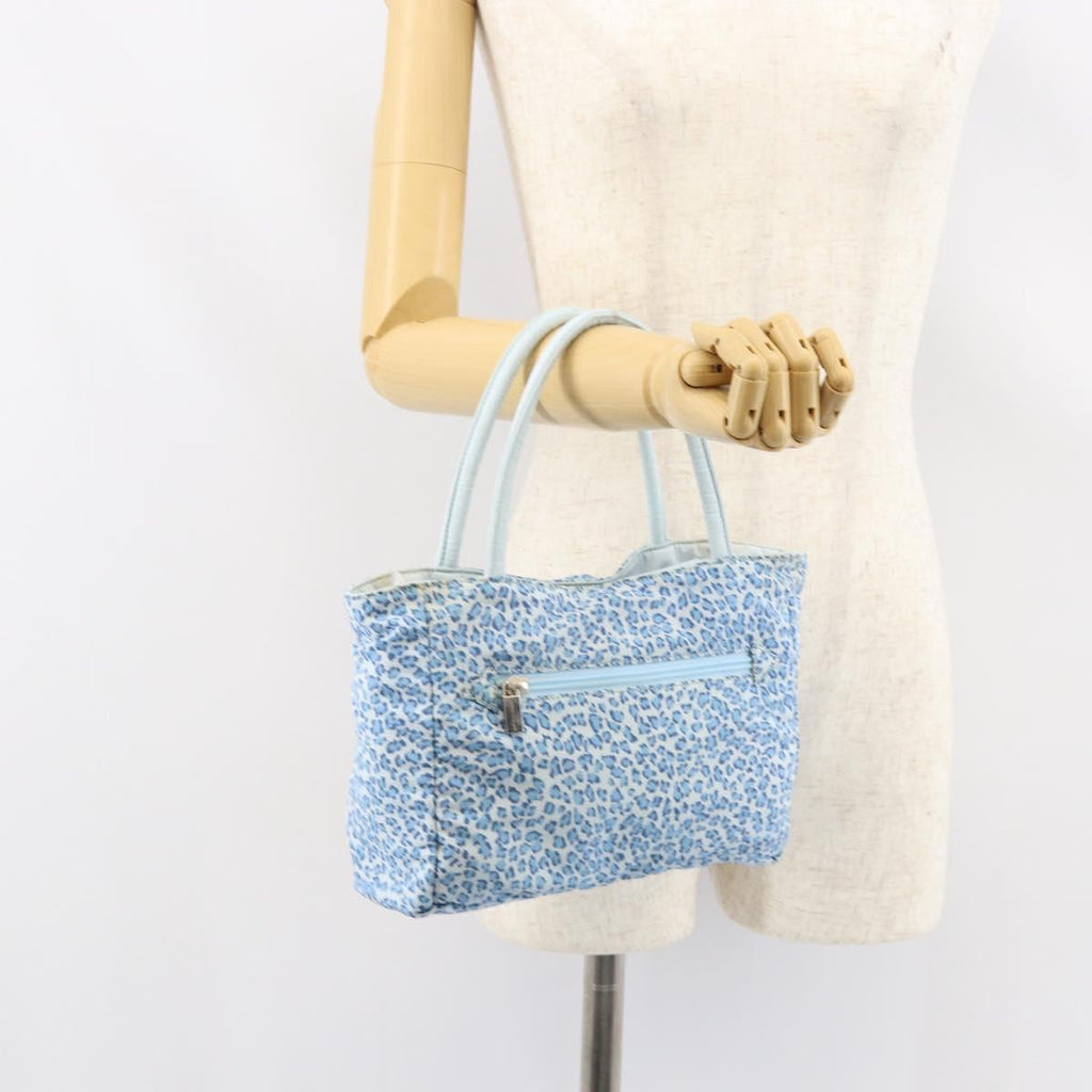 Bottega Veneta Blue Leopard Print Canvas Tote — Vintage Early 2000