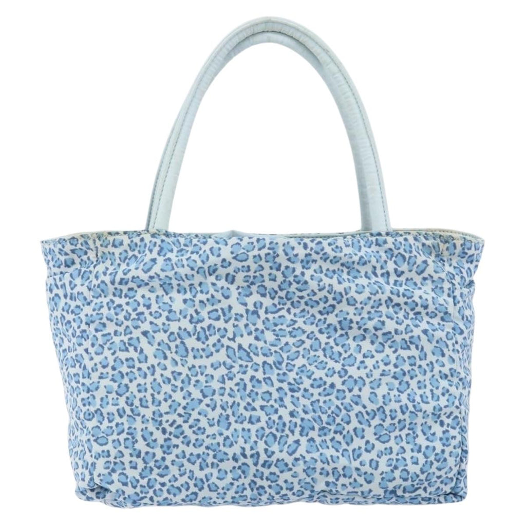 Bottega Veneta Blue Leopard Print Canvas Tote — Vintage Early 2000