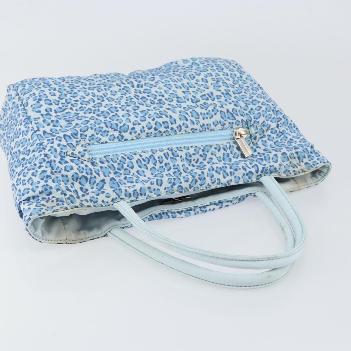 Bottega Veneta Blue Leopard Print Canvas Tote — Vintage Early 2000