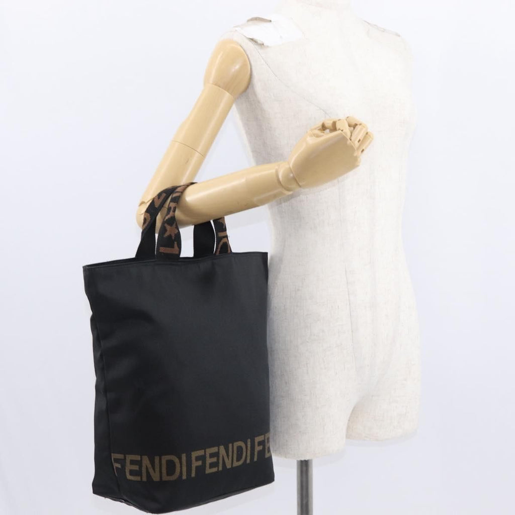 Fendi Nylon Logo Tote Bag Black