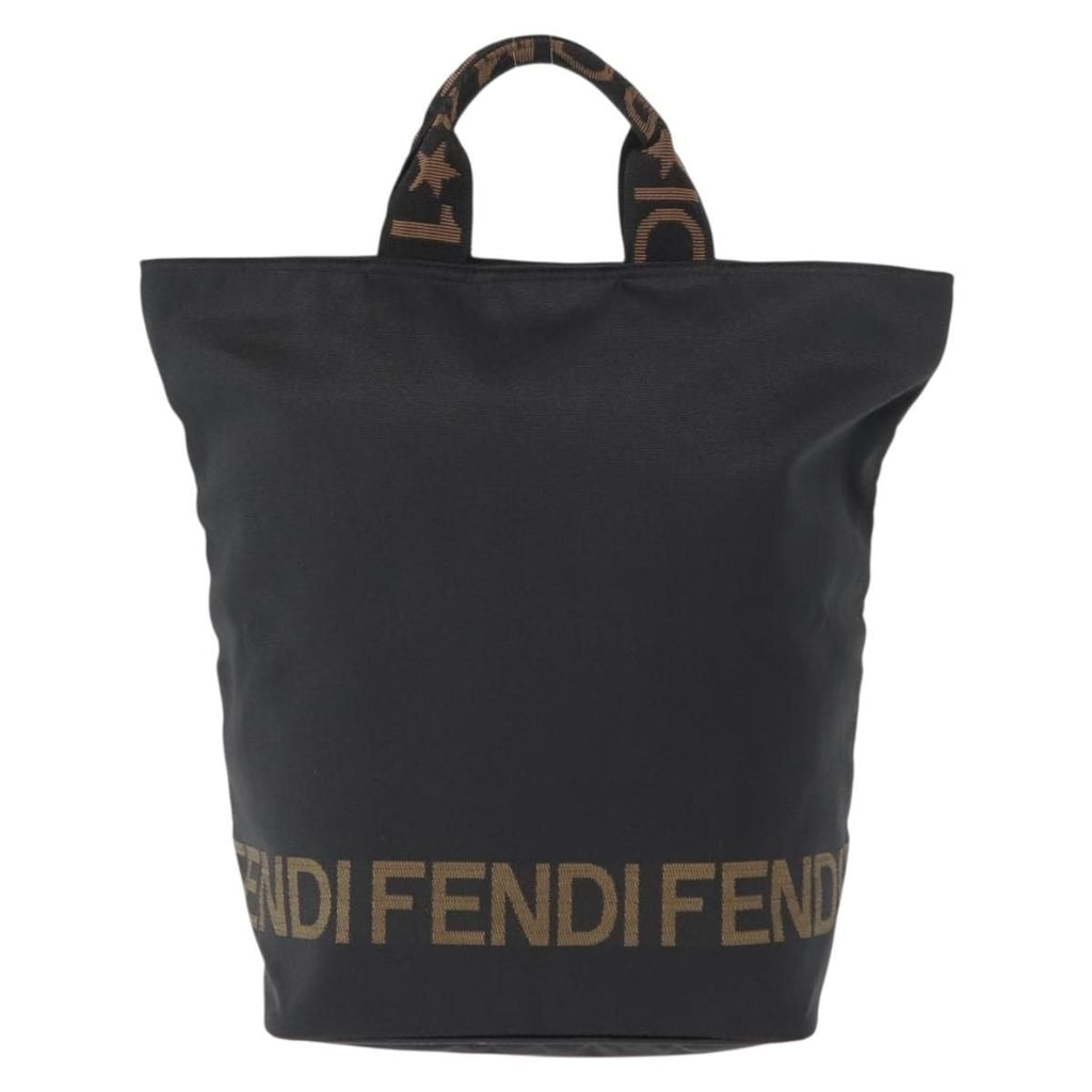 Fendi Nylon Logo Tote Bag Black