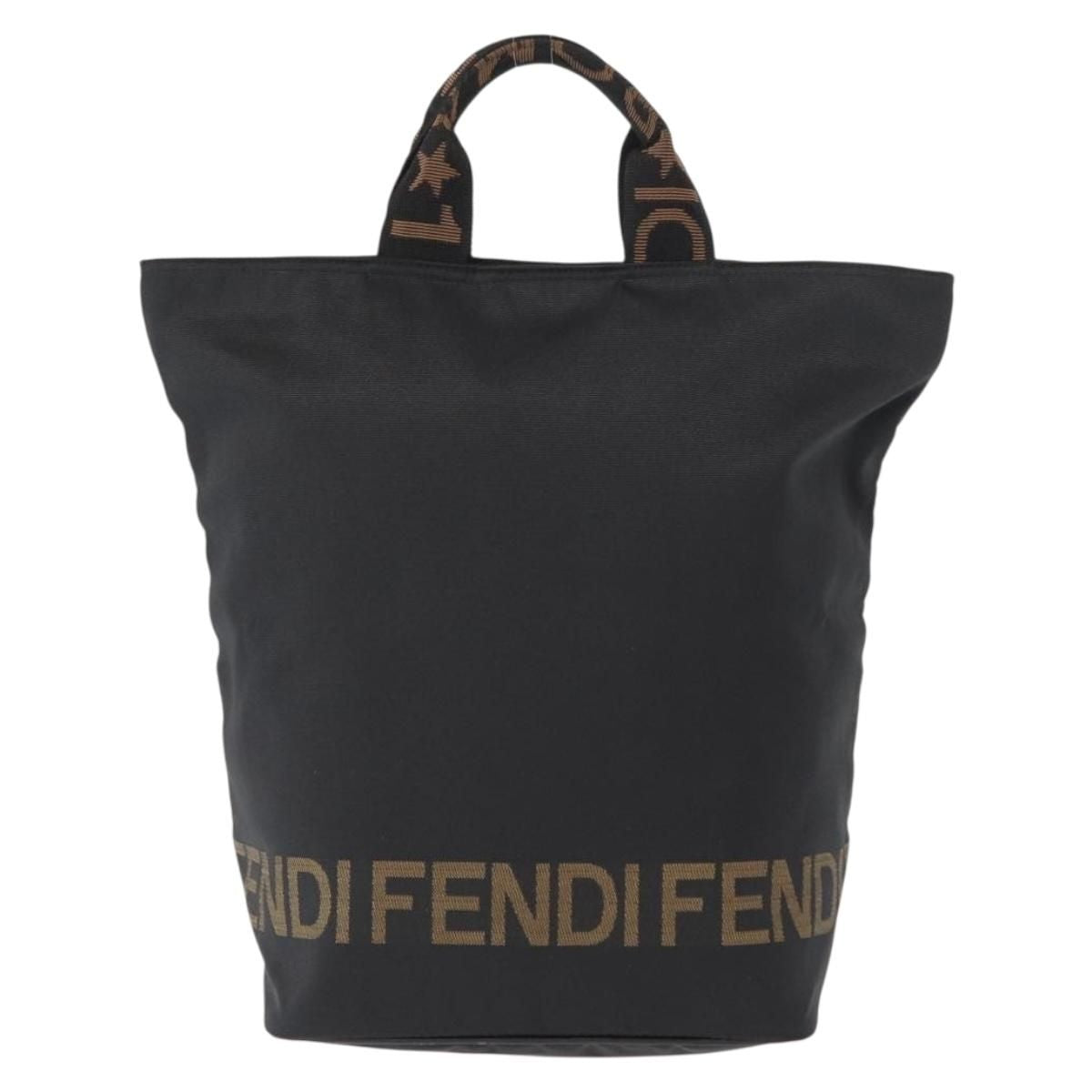 Fendi Nylon Logo Tote Bag Black