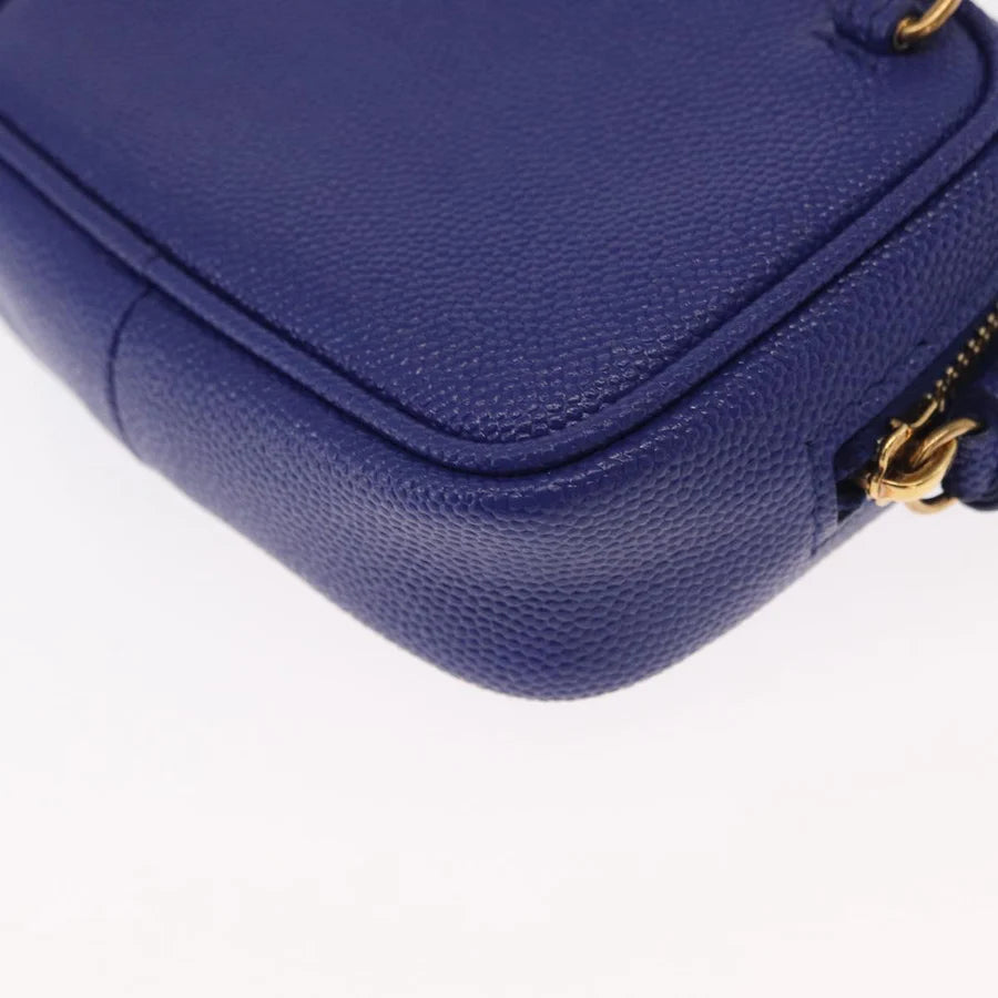 Saint Laurent Monogram Baby Lou Grain de Poudre Crossbody Bag – Cobalt Chevron