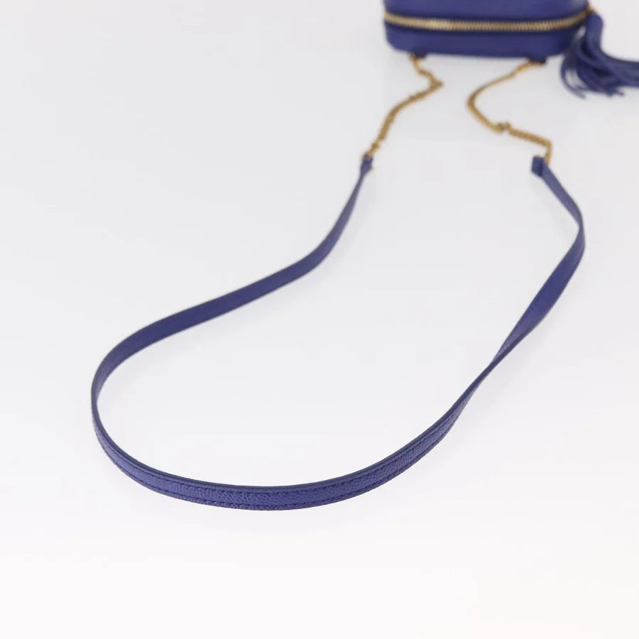 Saint Laurent Monogram Baby Lou Grain de Poudre Crossbody Bag – Cobalt Chevron