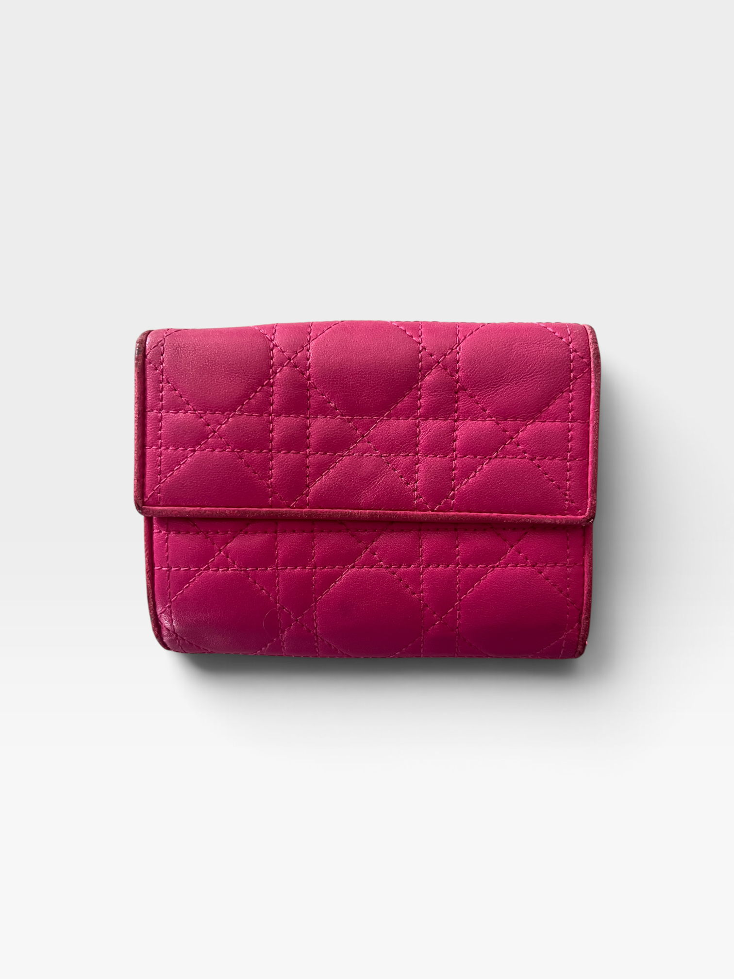 Christian Dior Cannage Lambskin Compact Wallet