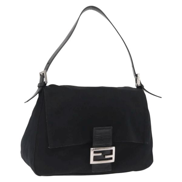 Fendi Black Nylon Mama Baguette Shoulder Bag
