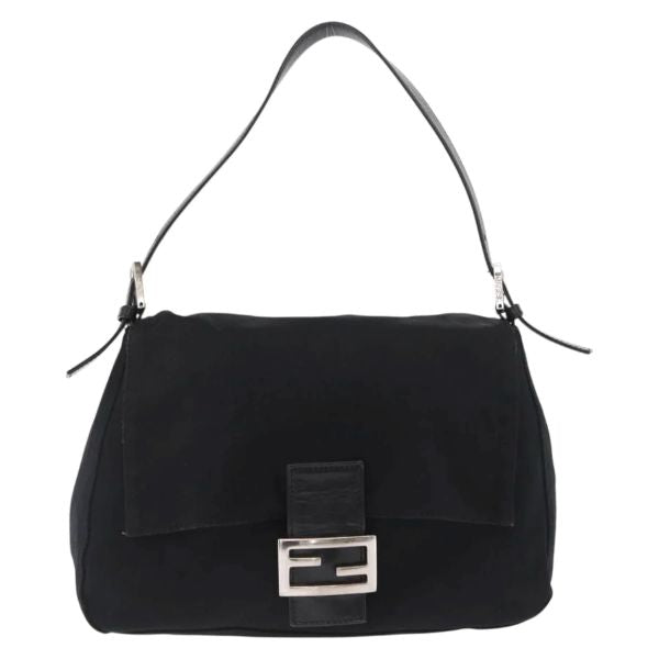 Fendi Black Nylon Mama Baguette Shoulder Bag