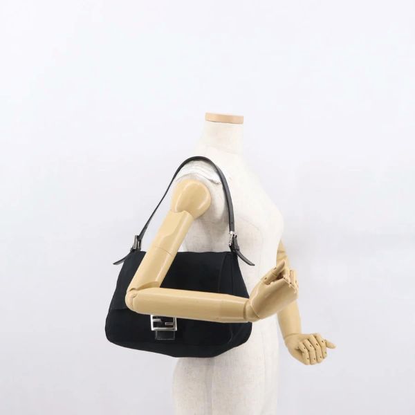 Fendi Black Nylon Mama Baguette Shoulder Bag