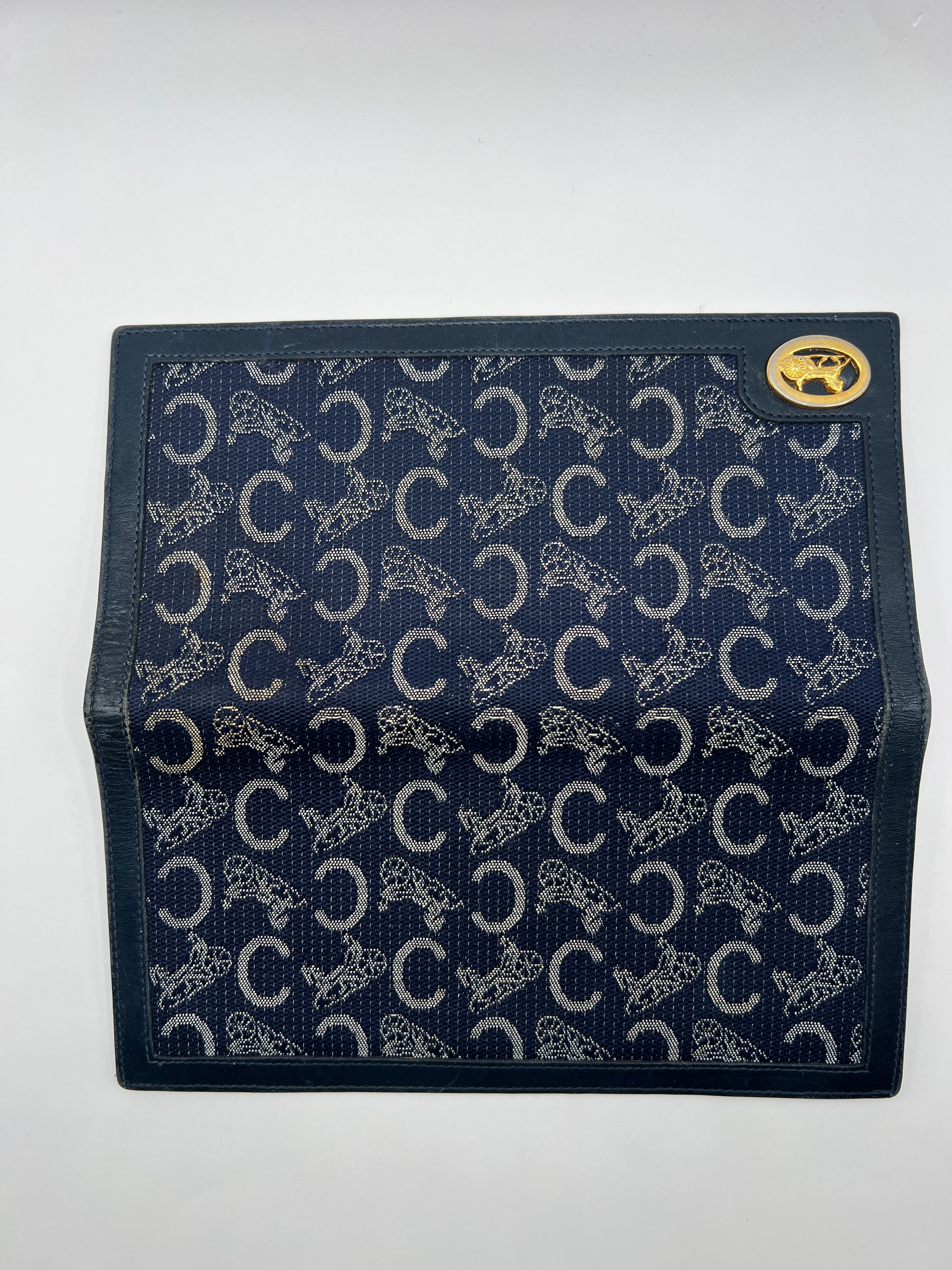 Céline Macadam Denim Horse Carriage Long Wallet
