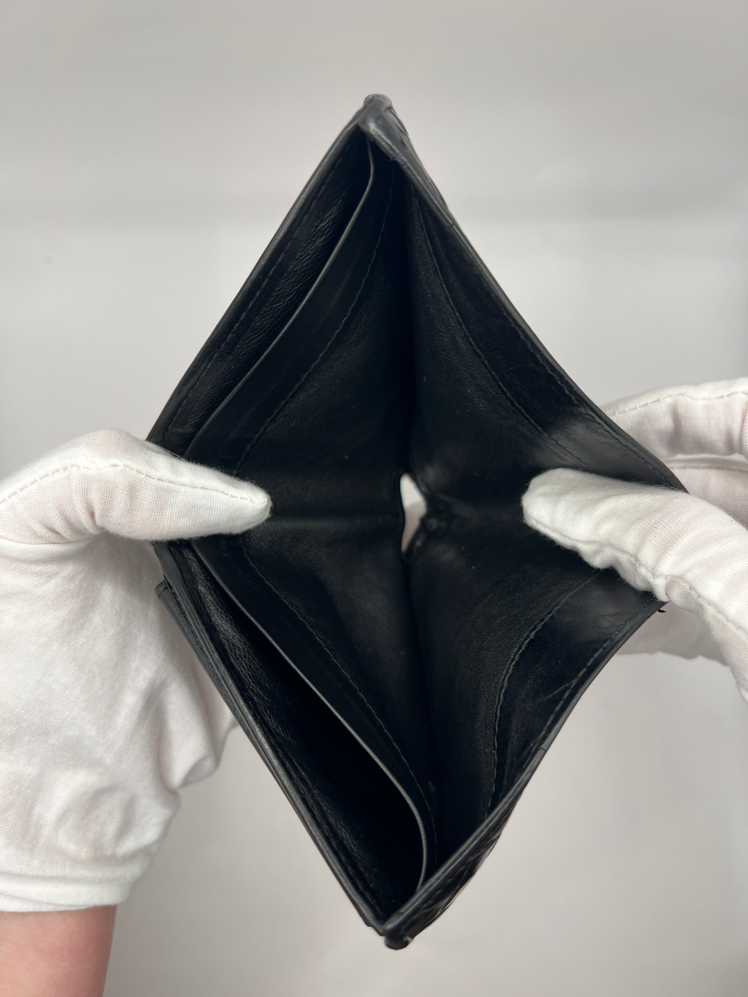 Bottega Veneta Black Intrecciato Bifold Wallet