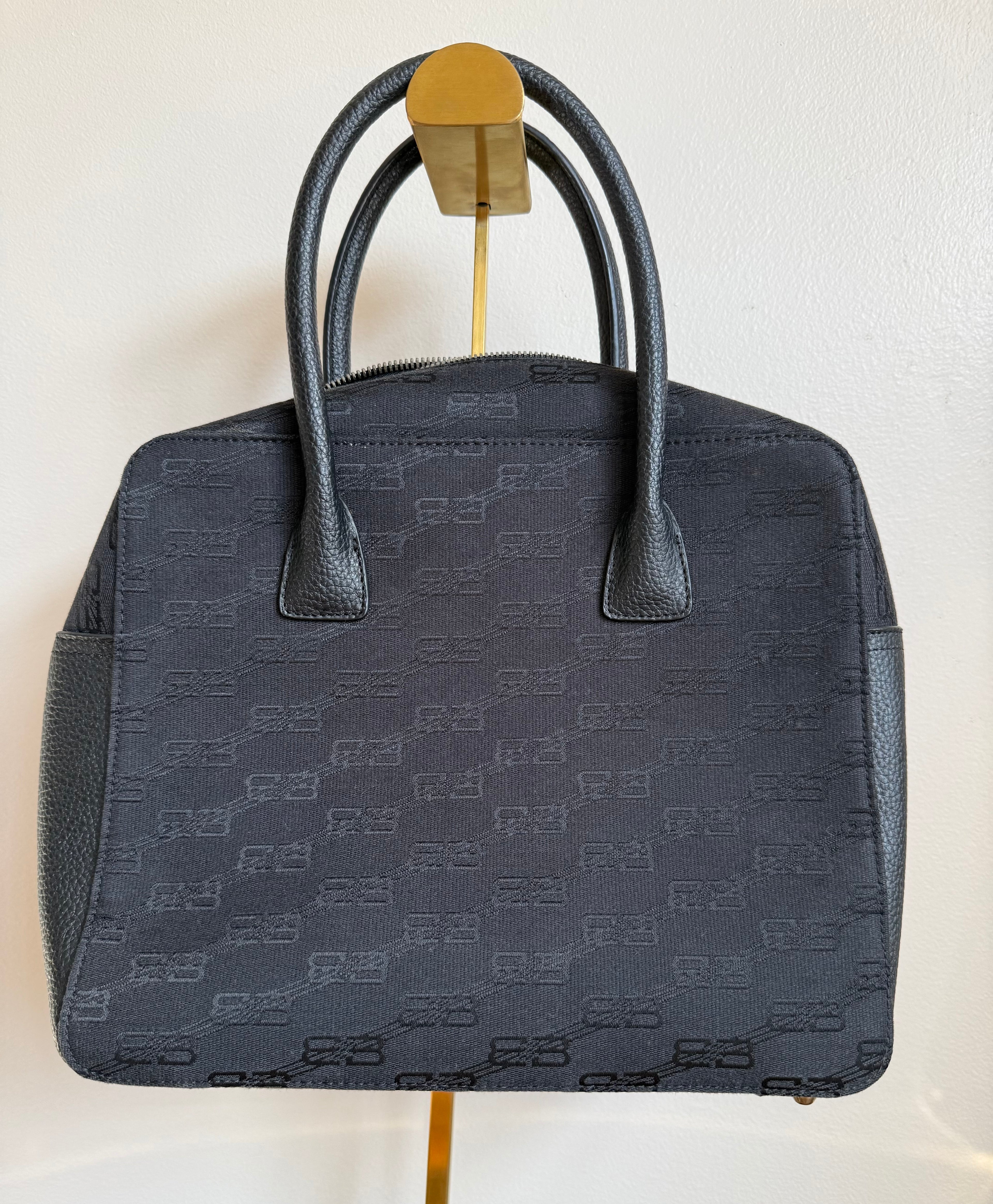 Balenciaga Archive Logo Jacquard Top Handle Bag – Black