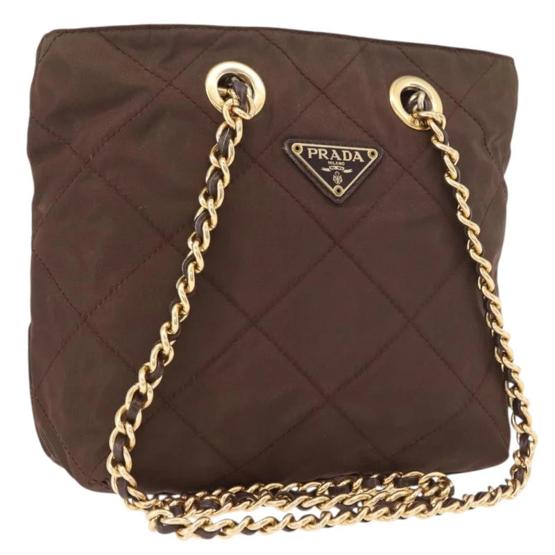 Prada Tessuto Quilted Nylon Tote — Brown