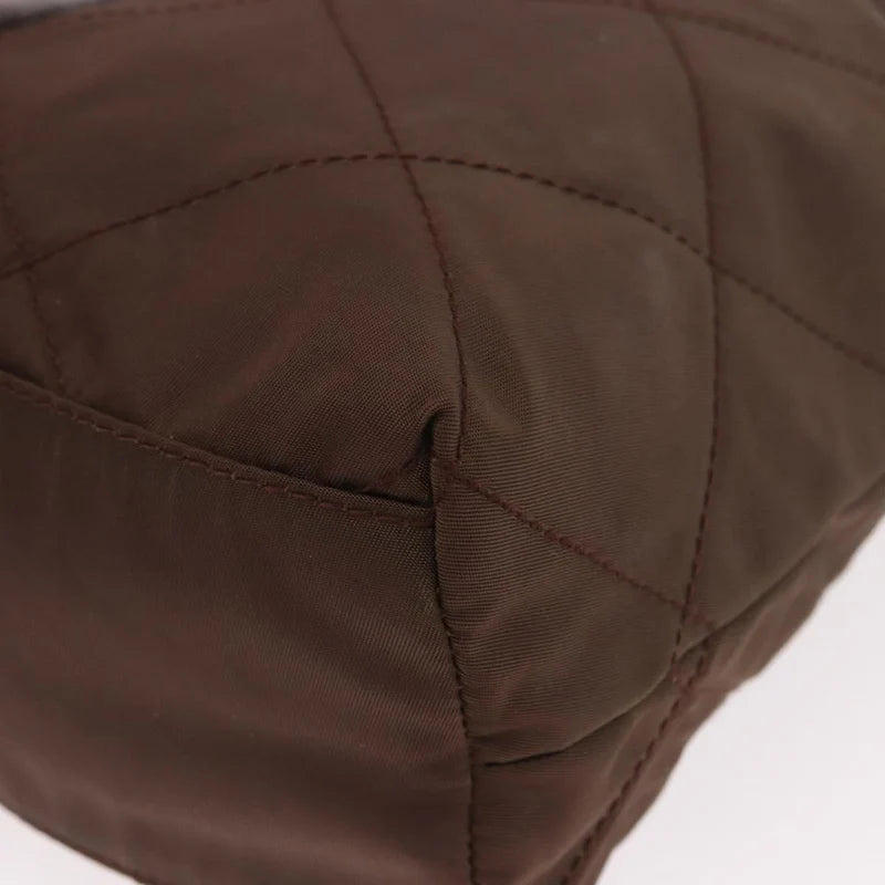 Prada Tessuto Quilted Nylon Tote — Brown