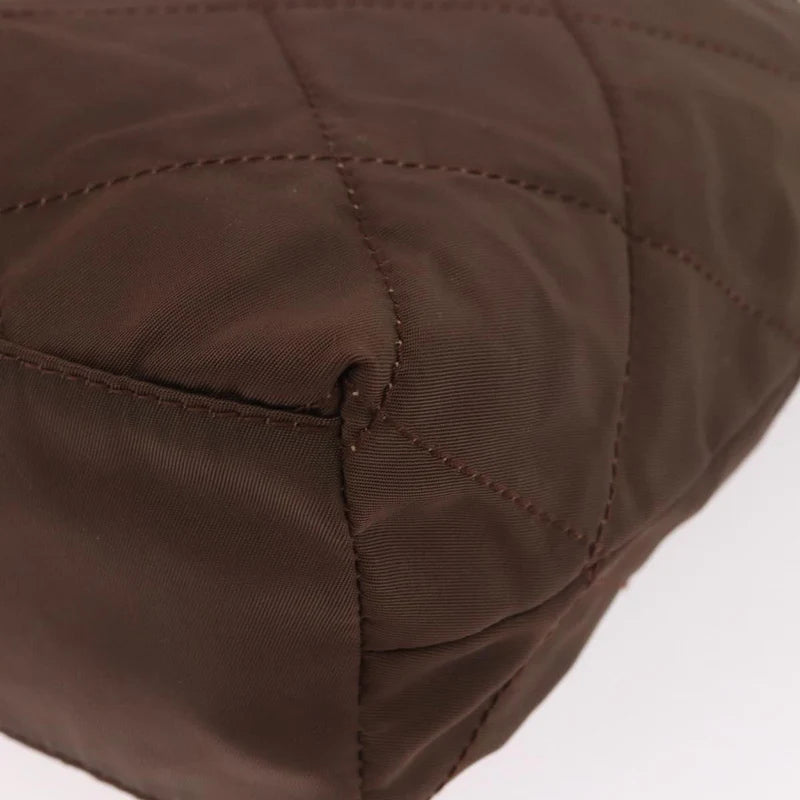 Prada Tessuto Quilted Nylon Tote — Brown