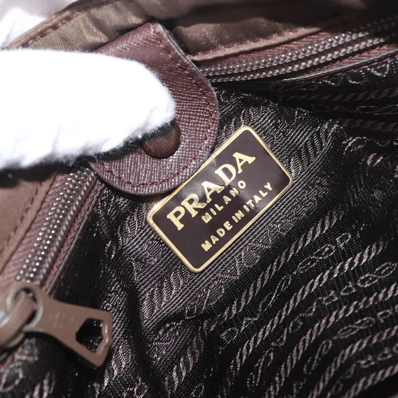 Prada Tessuto Quilted Nylon Tote — Brown