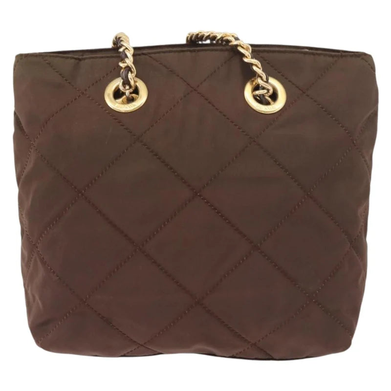 Prada Tessuto Quilted Nylon Tote — Brown
