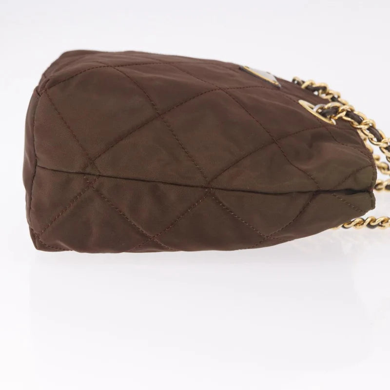 Prada Tessuto Quilted Nylon Tote — Brown