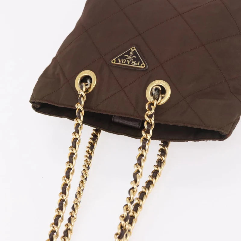 Prada Tessuto Quilted Nylon Tote — Brown
