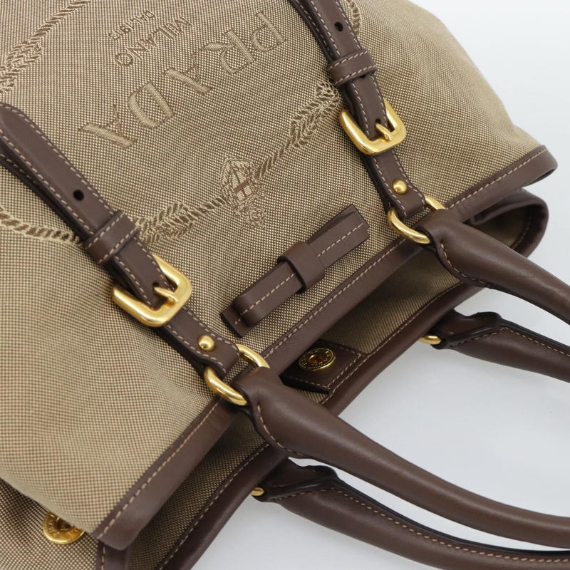 Prada Canvas Jacquard Logo Tote
