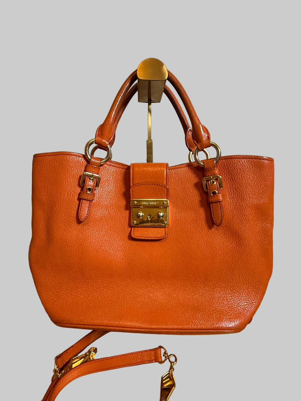 Miu Miu Madras Push-Lock Tote