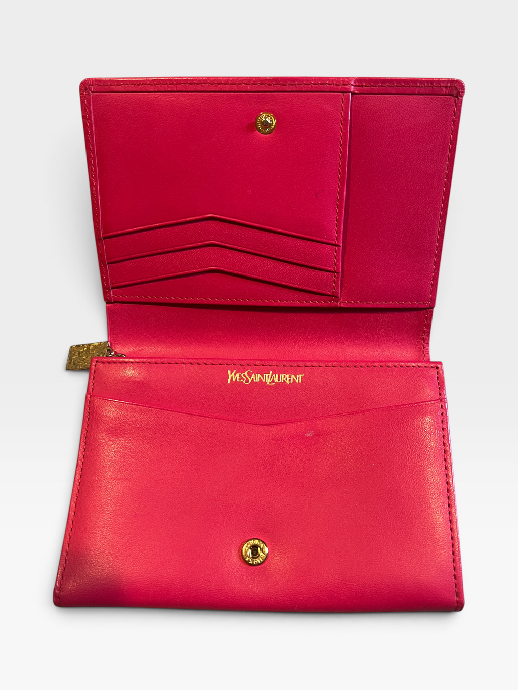 Saint Laurent Monogram Embossed Leather Continental Wallet – Pink