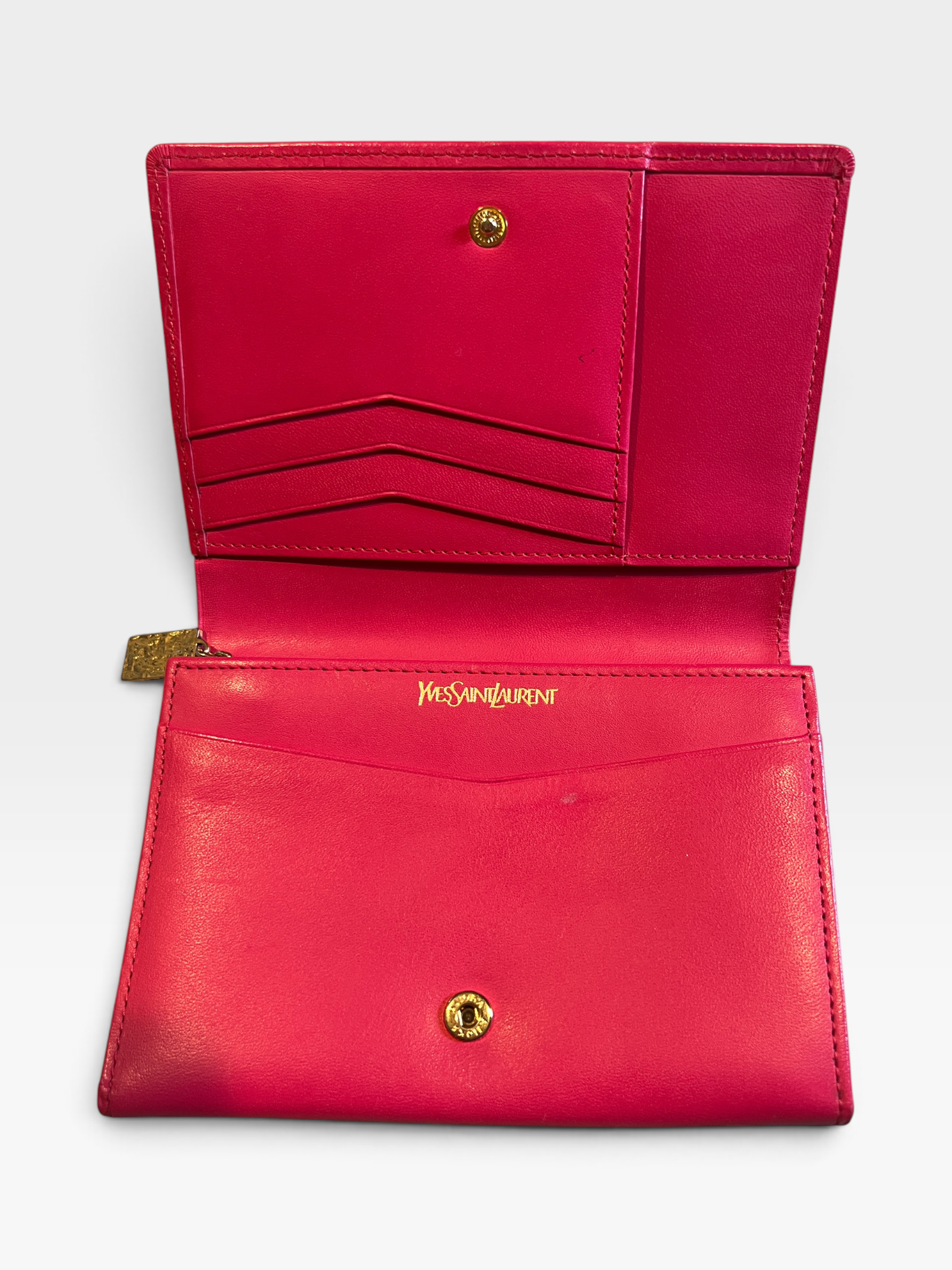 Saint Laurent Monogram Embossed Leather Continental Wallet – Pink