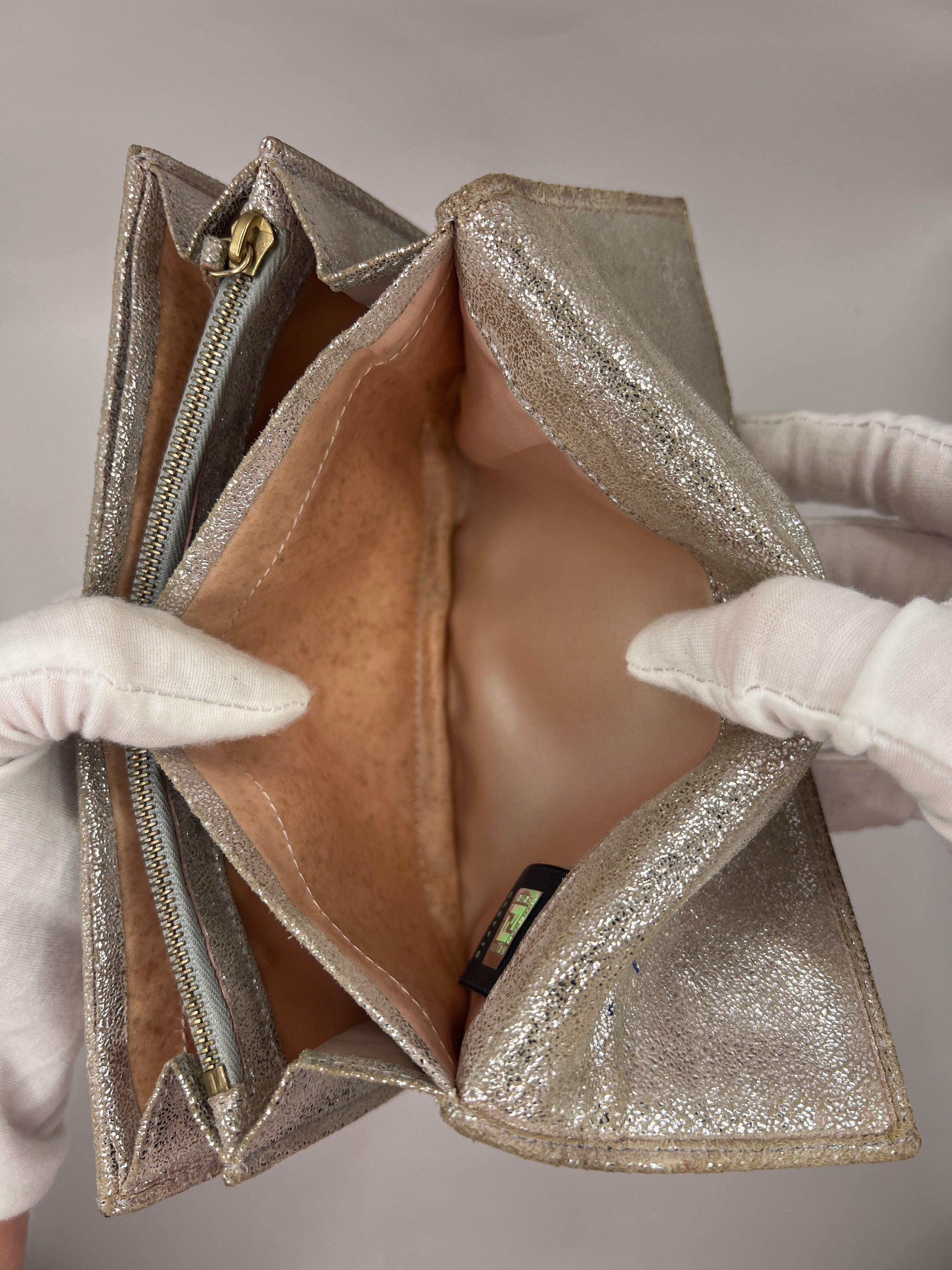 Fendi Metallic Zucca Baguette Long Wallet