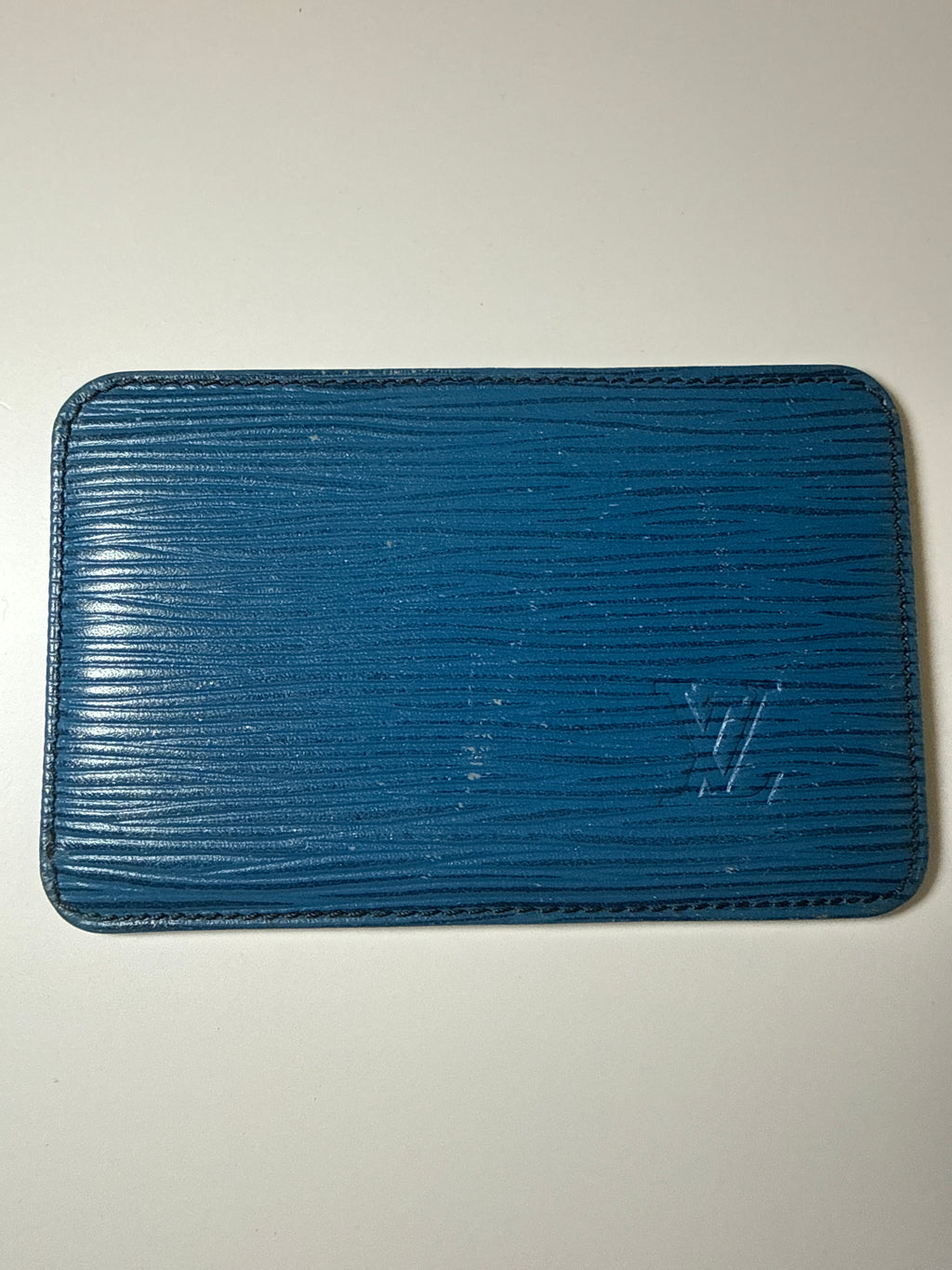 Louis Vuitton Blue Epi Card Case