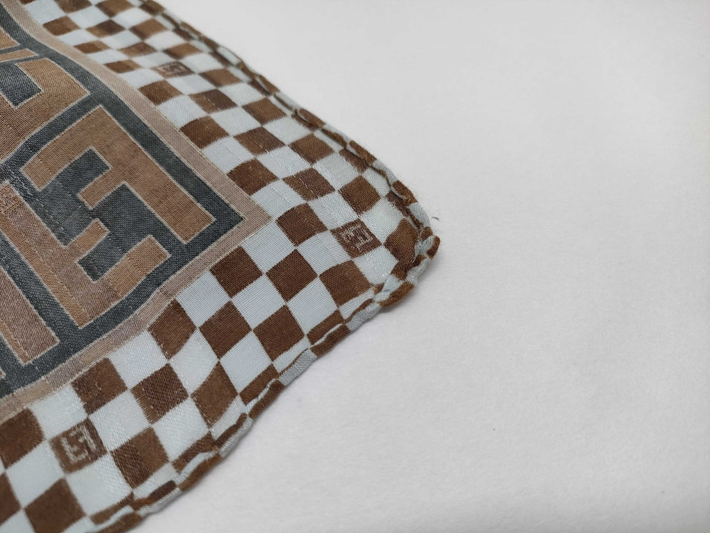 Vintage Fendi FF Zucca Monogram Handkerchief Set of 2 — 22” × 22”