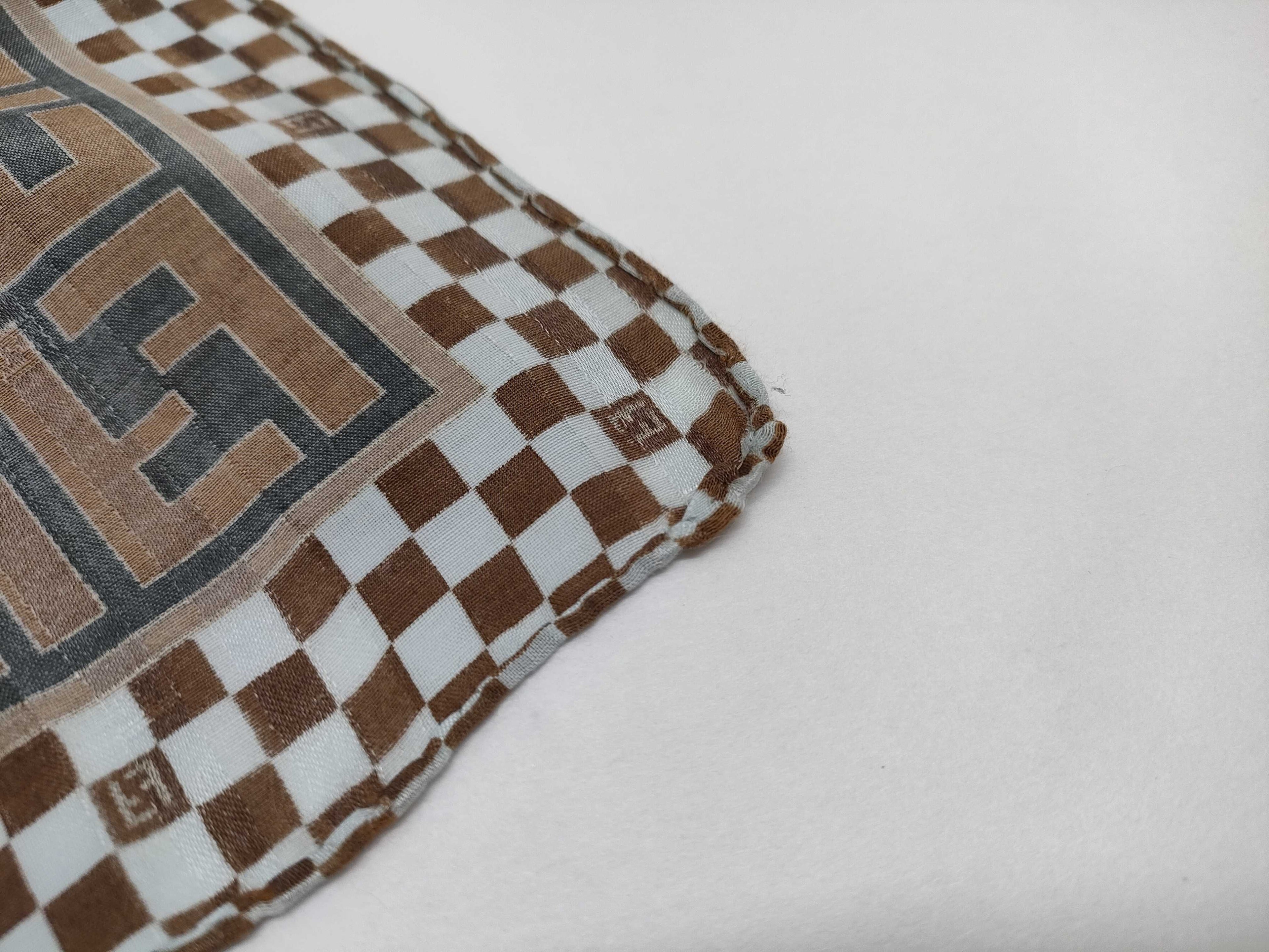 Vintage Fendi FF Zucca Monogram Handkerchief Set of 2 — 22” × 22”