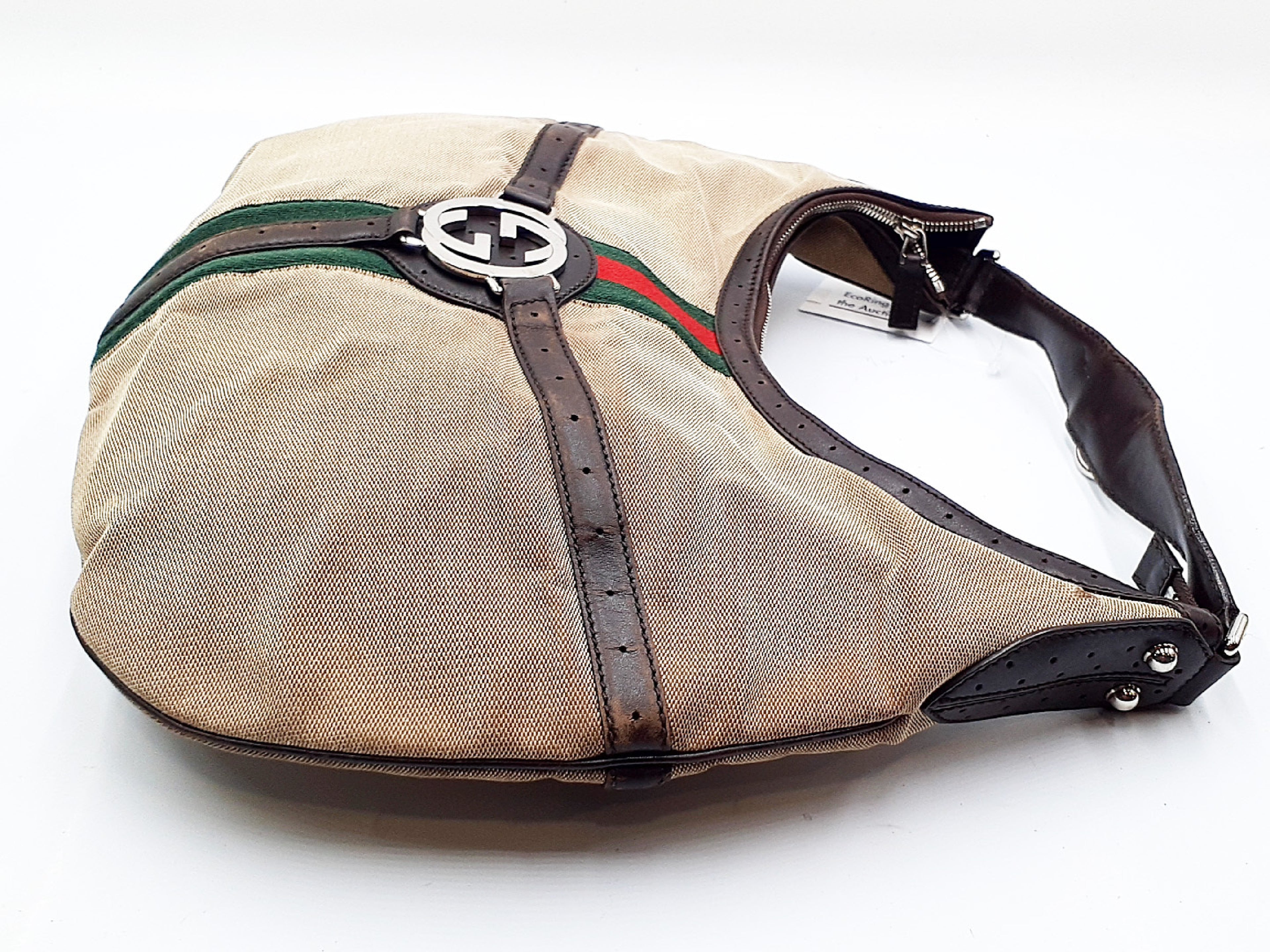 Gucci Canvas Web GG Reins Hobo Bag