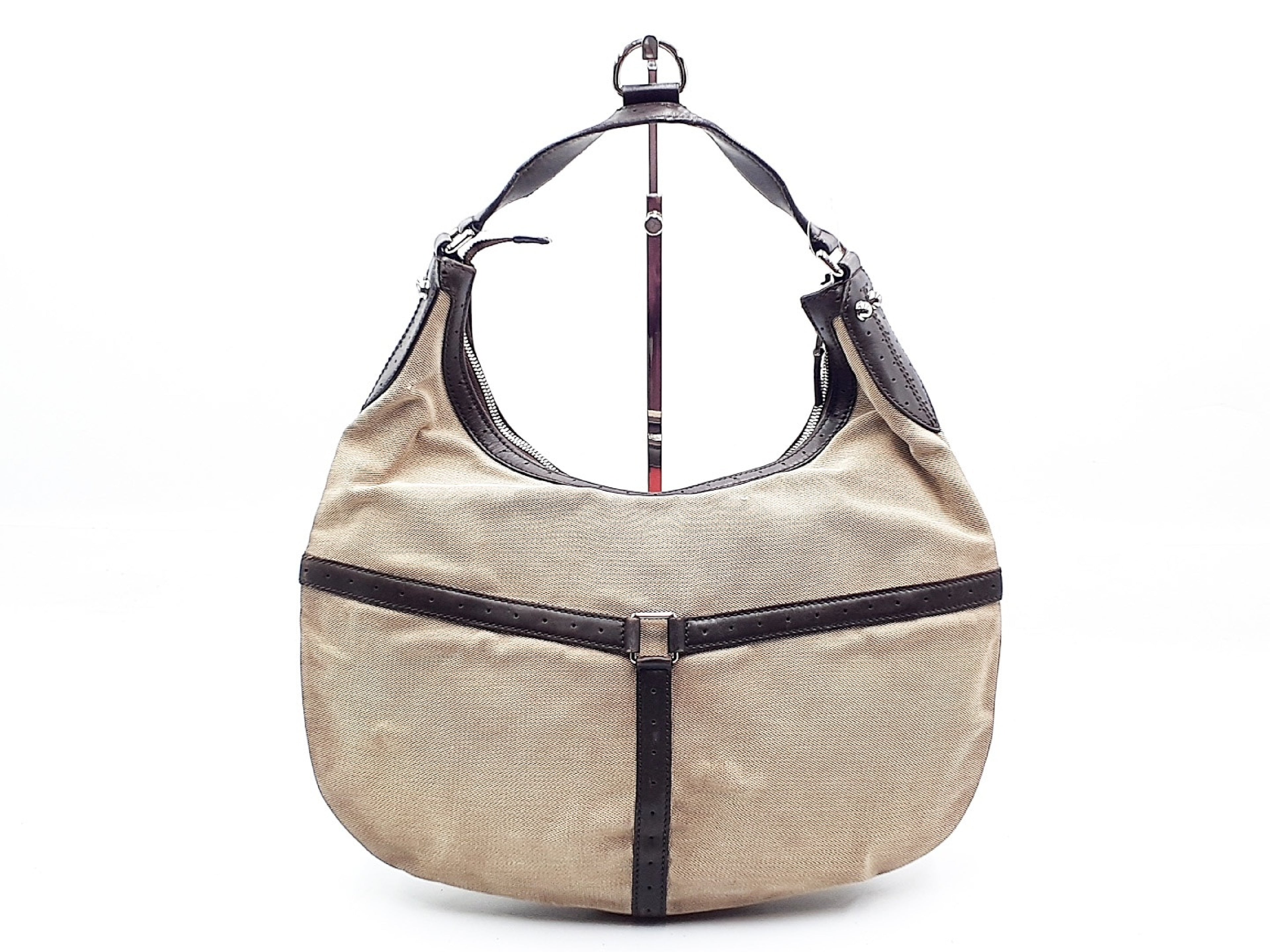 Gucci Canvas Web GG Reins Hobo Bag