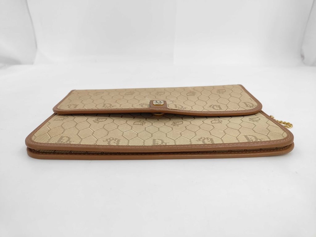 Christian Dior Vintage Honeycomb Monogram Chain Bag/Clutch