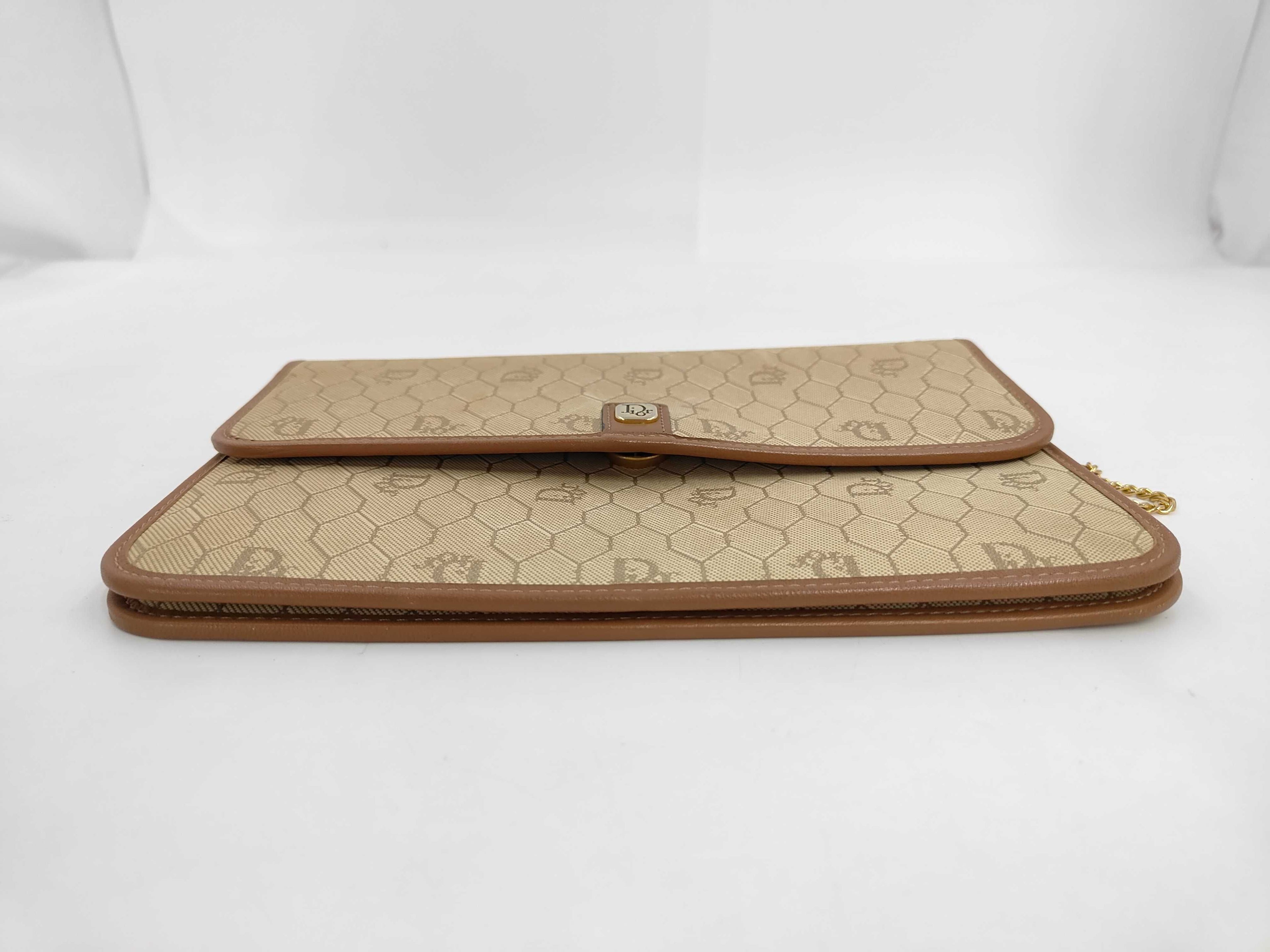 Christian Dior Vintage Honeycomb Monogram Chain Bag/Clutch