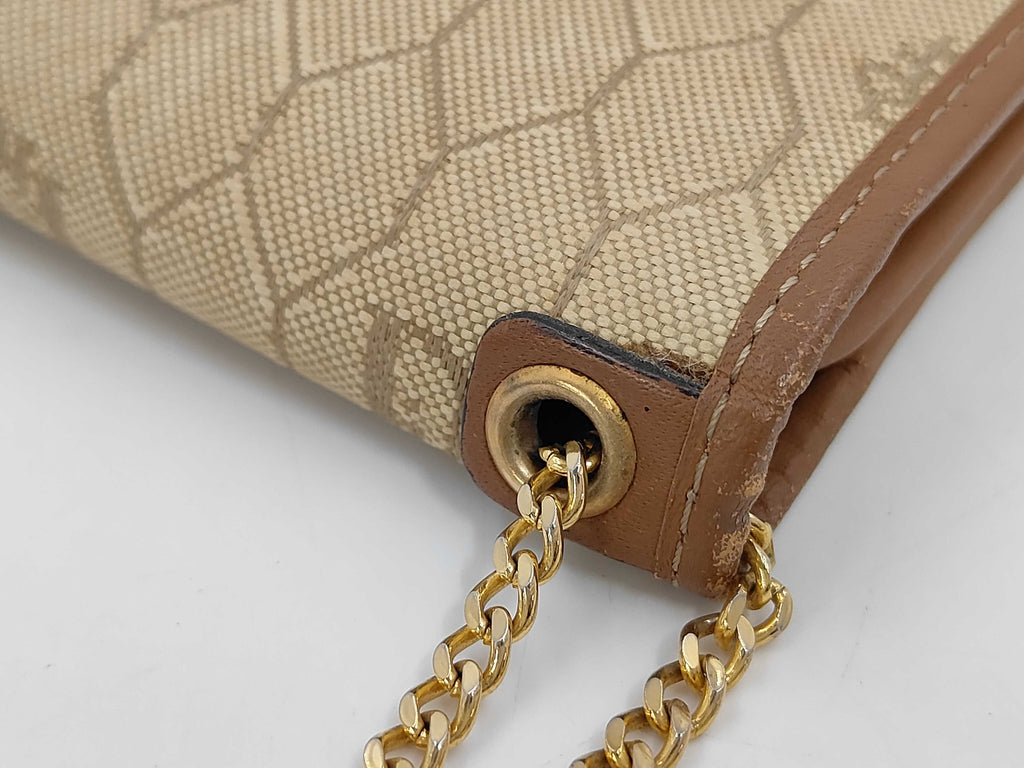 Christian Dior Vintage Honeycomb Monogram Chain Bag/Clutch