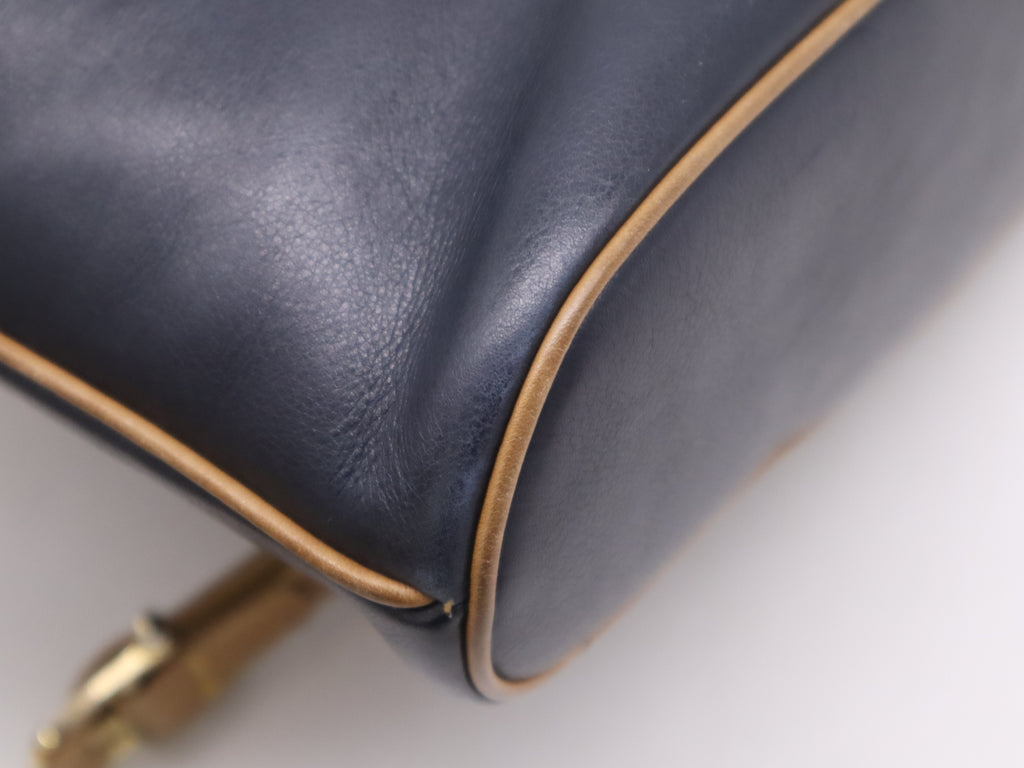 CELINE Bicolor Navy Shoulder Bag
