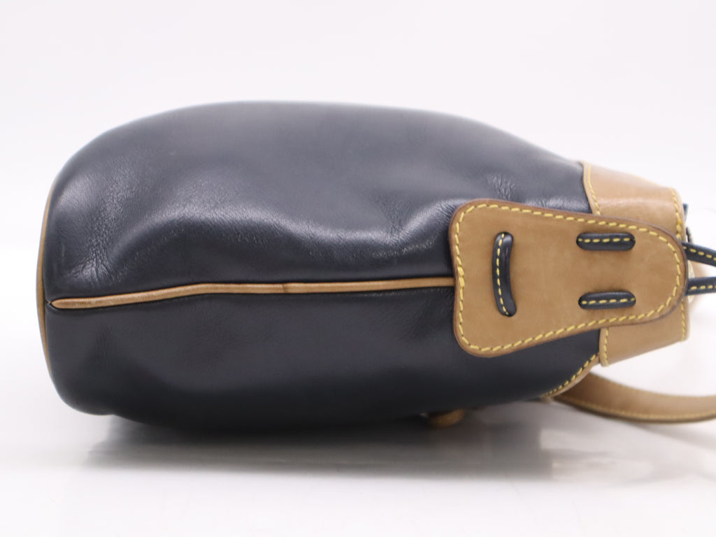 CELINE Bicolor Navy Shoulder Bag