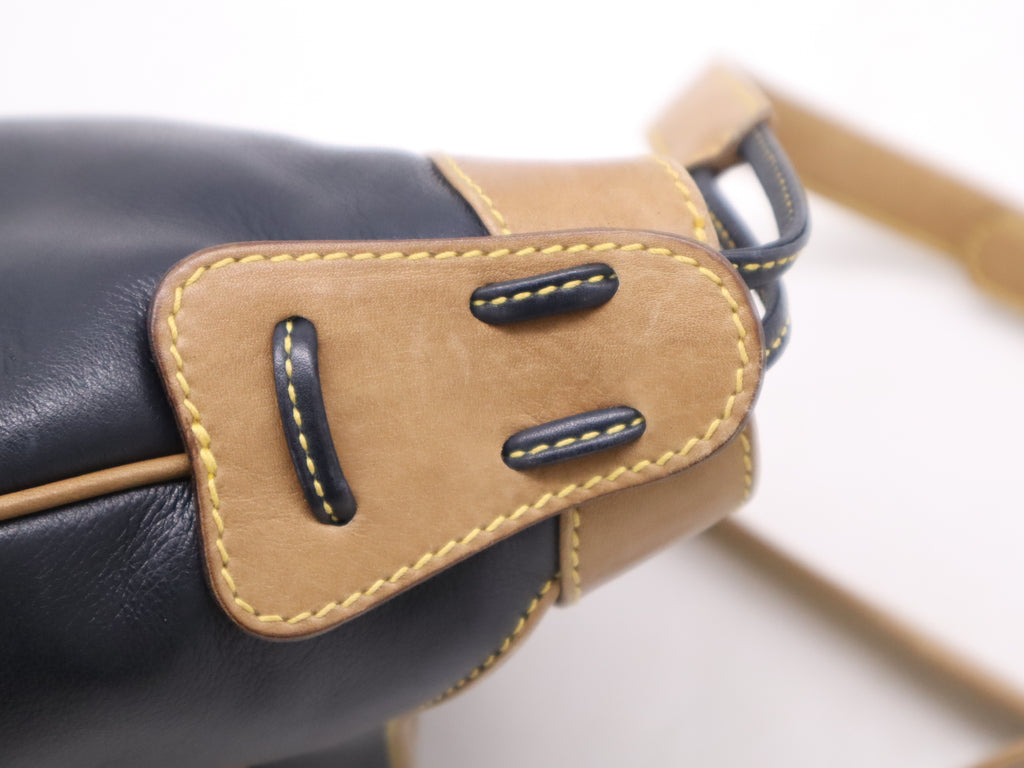 CELINE Bicolor Navy Shoulder Bag