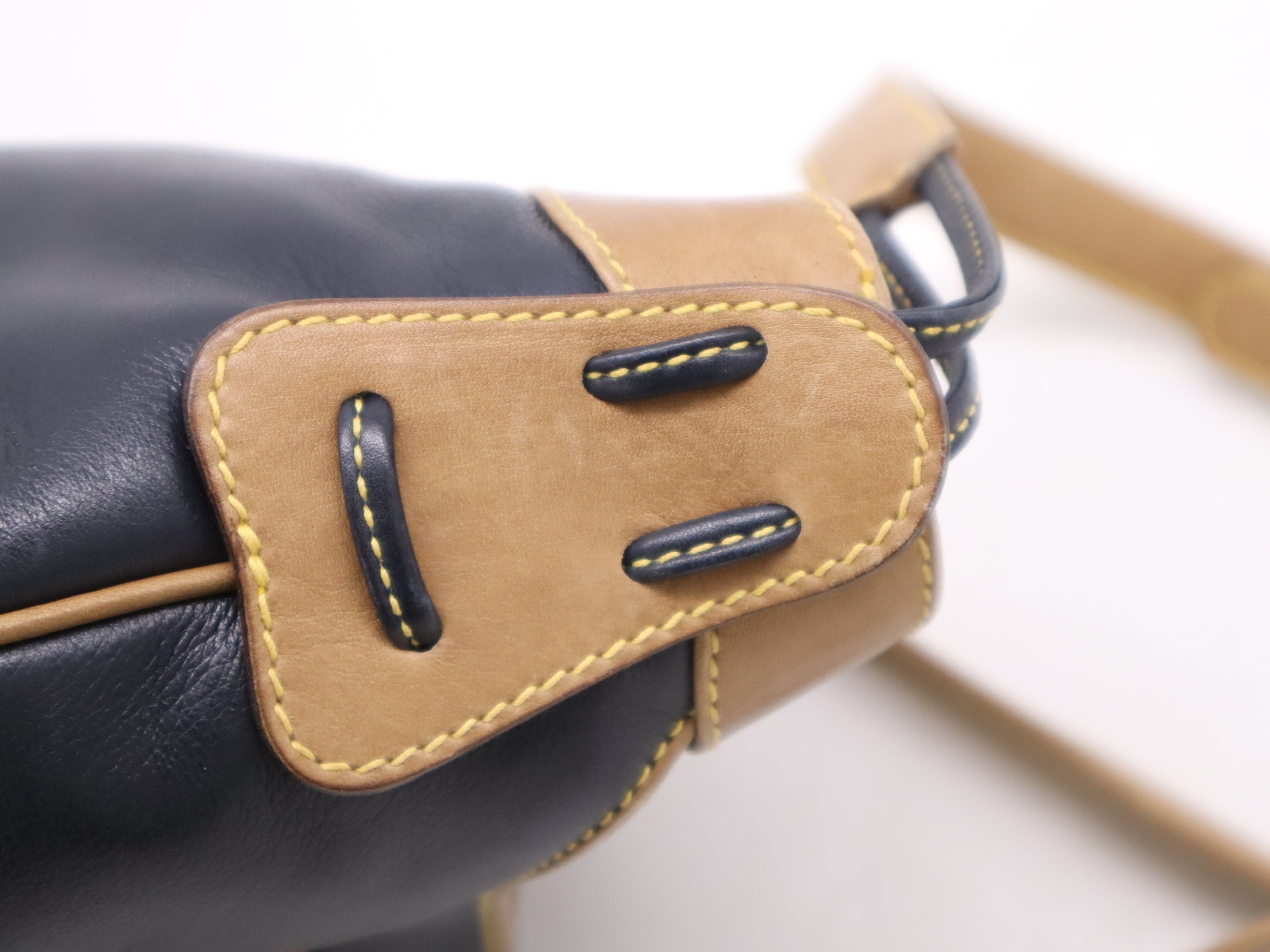 CELINE Bicolor Navy Shoulder Bag