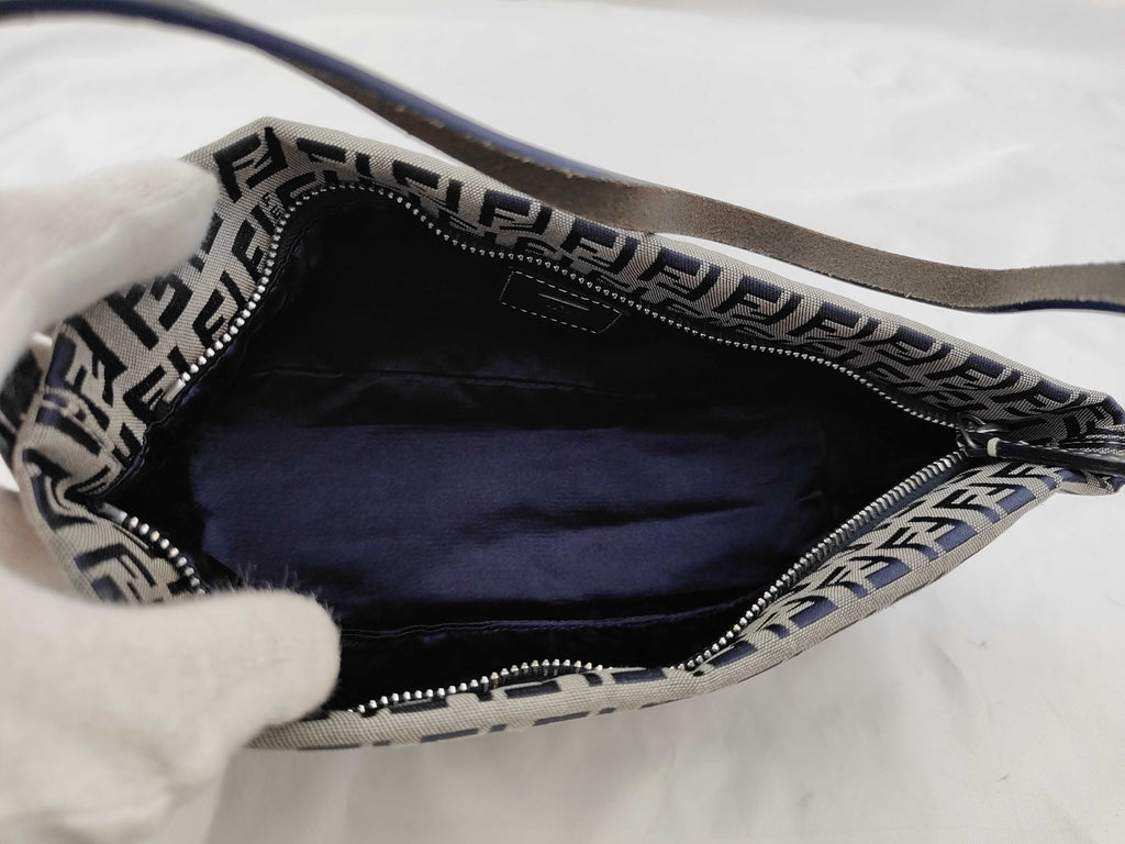 Fendi Zucchino Canvas Mini Baguette/Pochette
