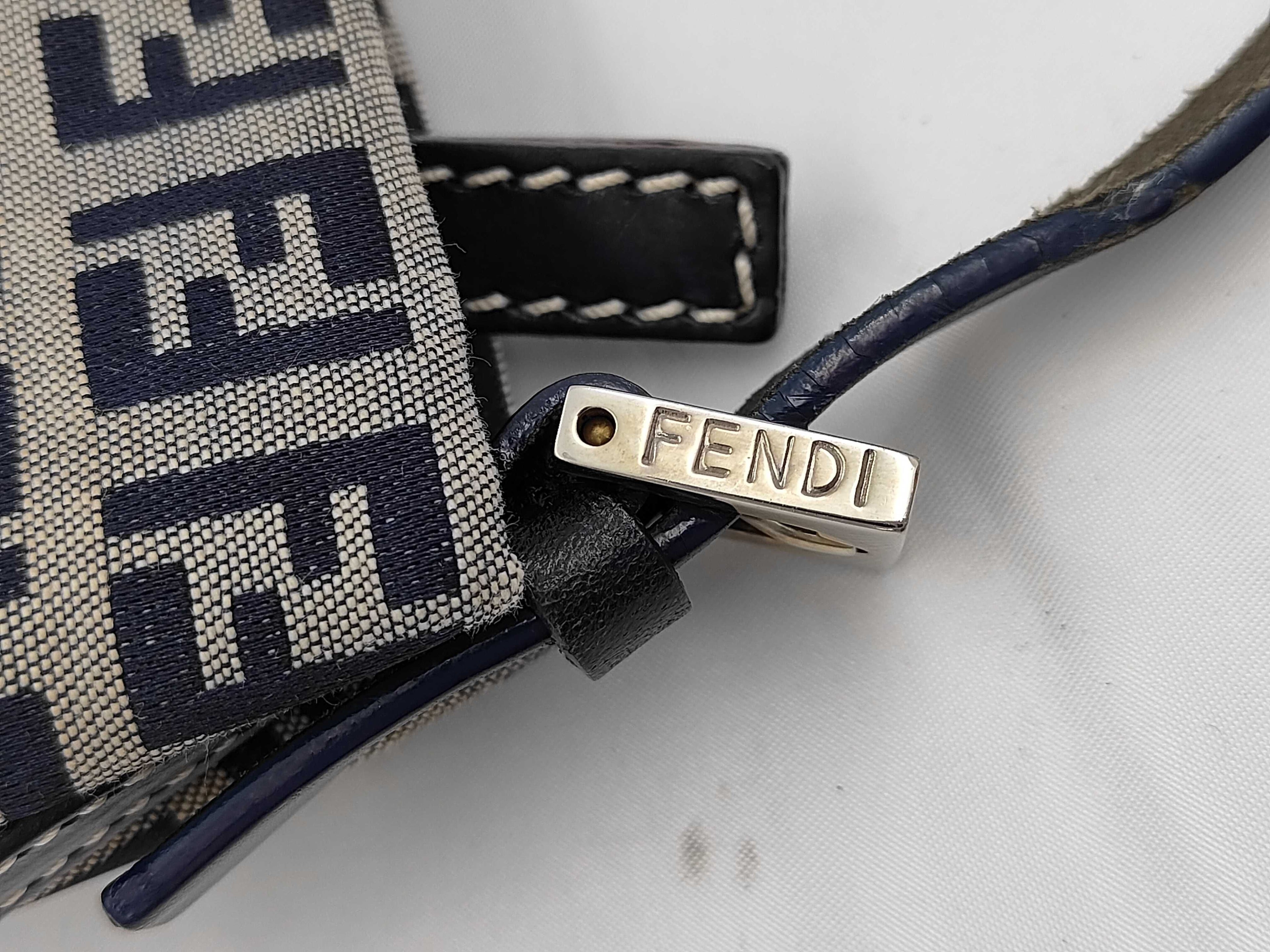 Fendi Zucchino Canvas Mini Baguette/Pochette