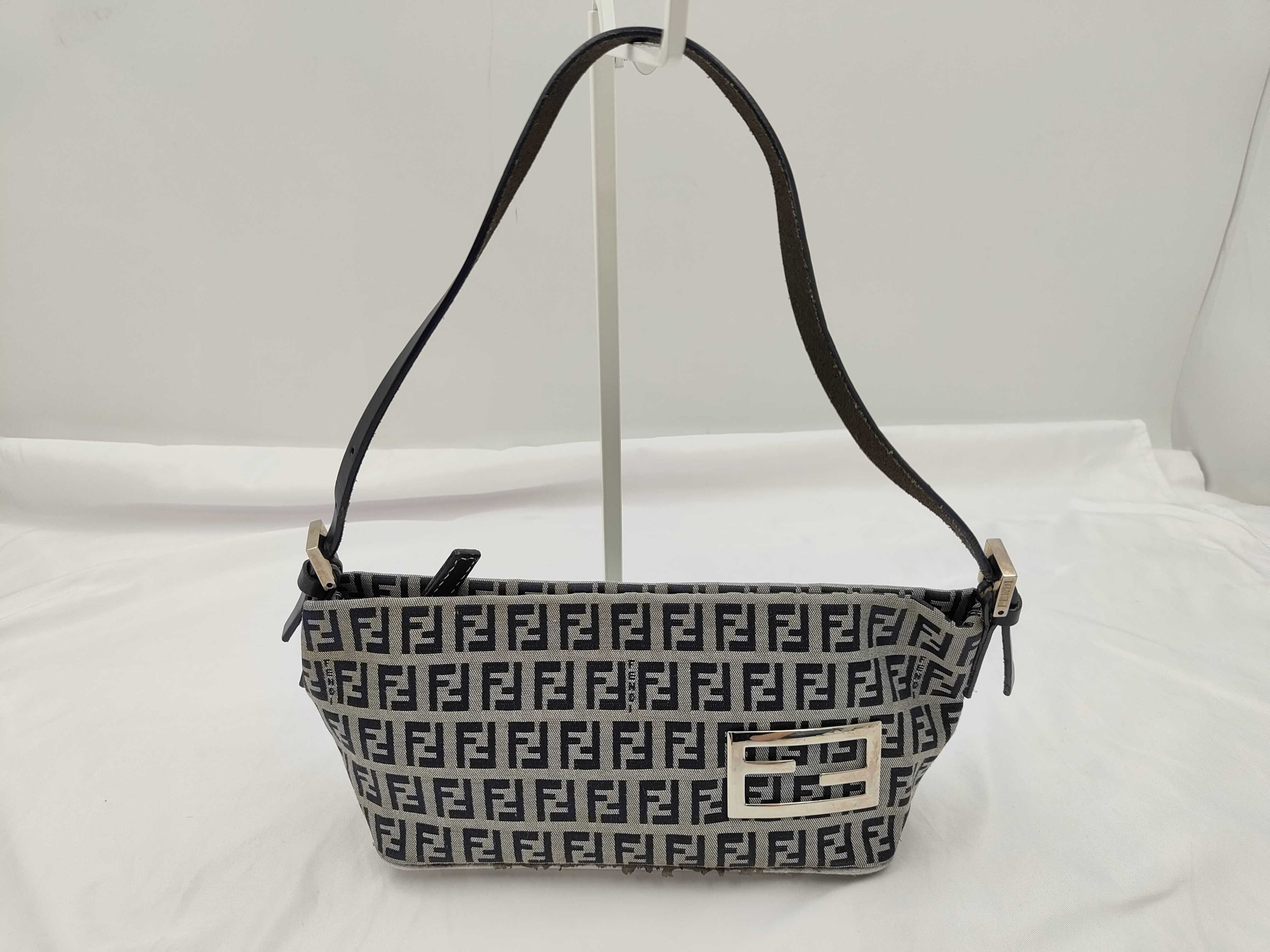 Fendi Zucchino Canvas Mini Baguette/Pochette