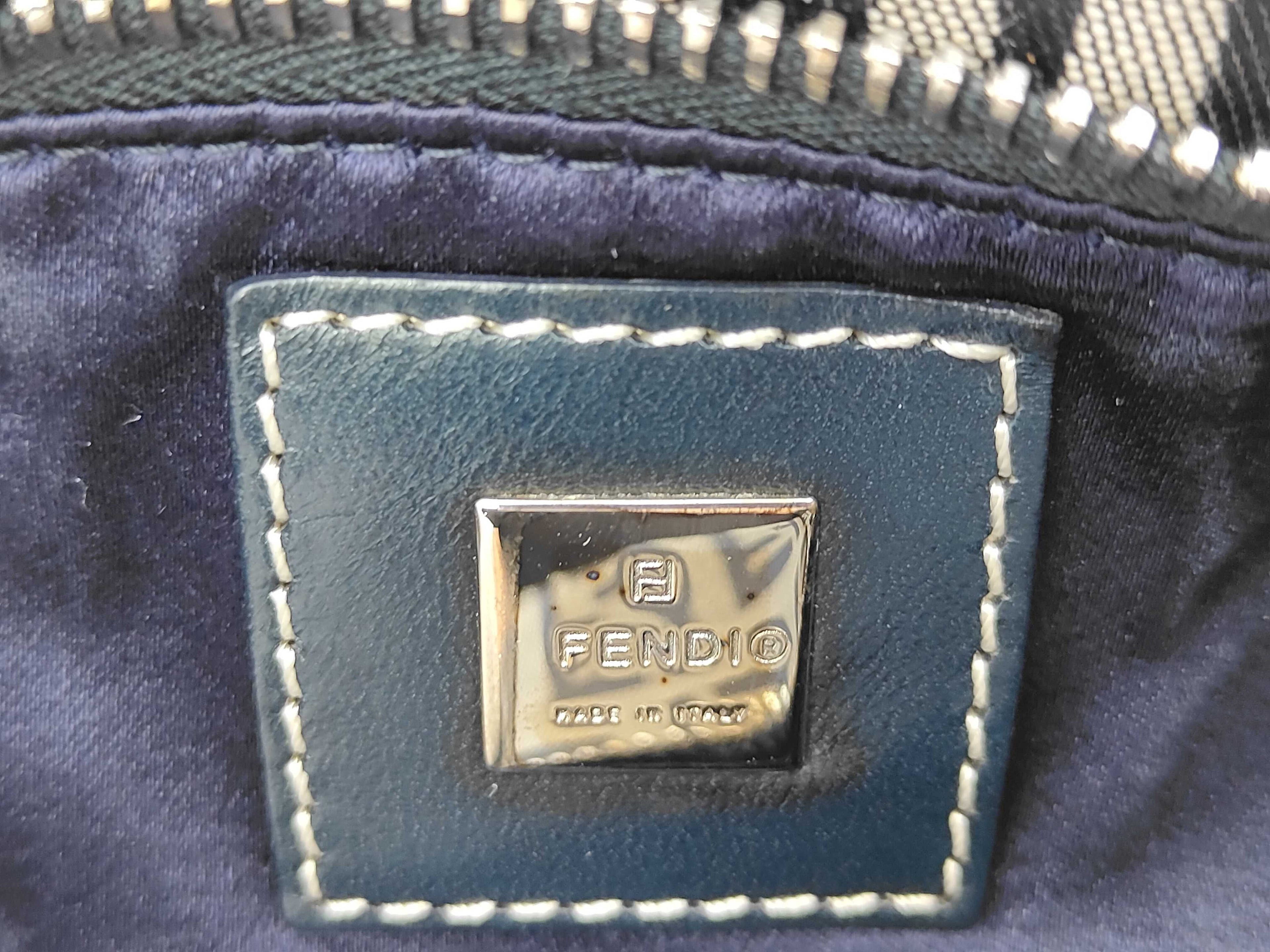 Fendi Zucchino Canvas Mini Baguette/Pochette
