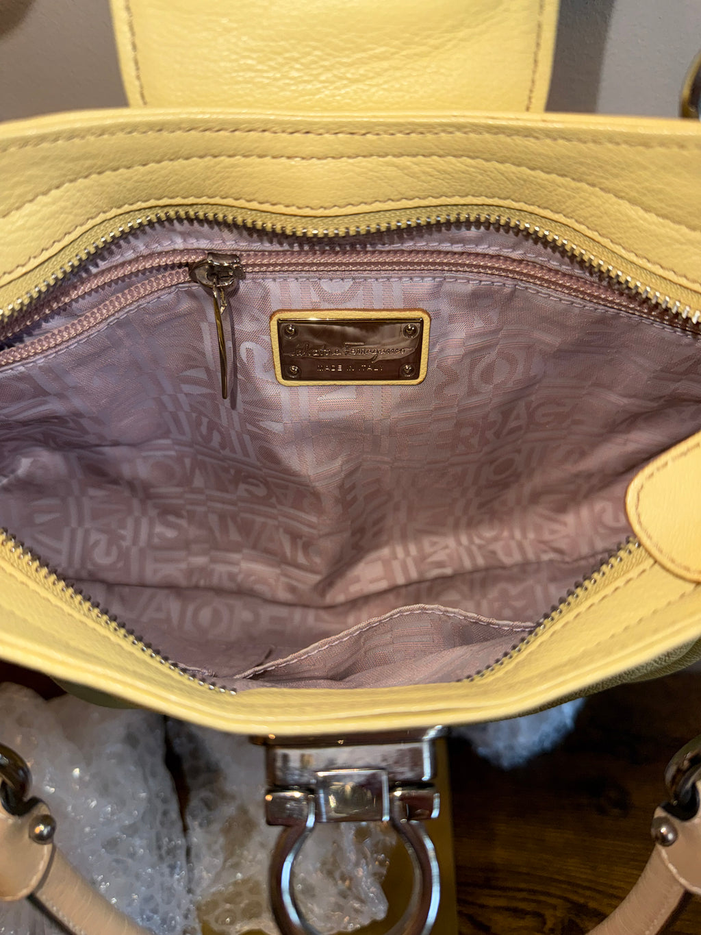 Salvatore Ferragamo Gancini Leather Shoulder Bag