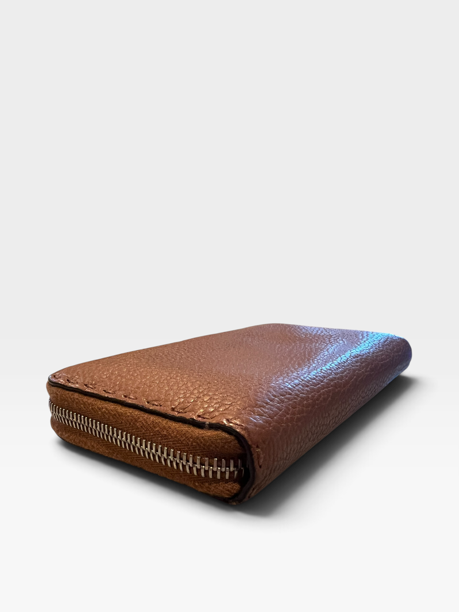 Fendi Selleria Leather Zip Around Wallet