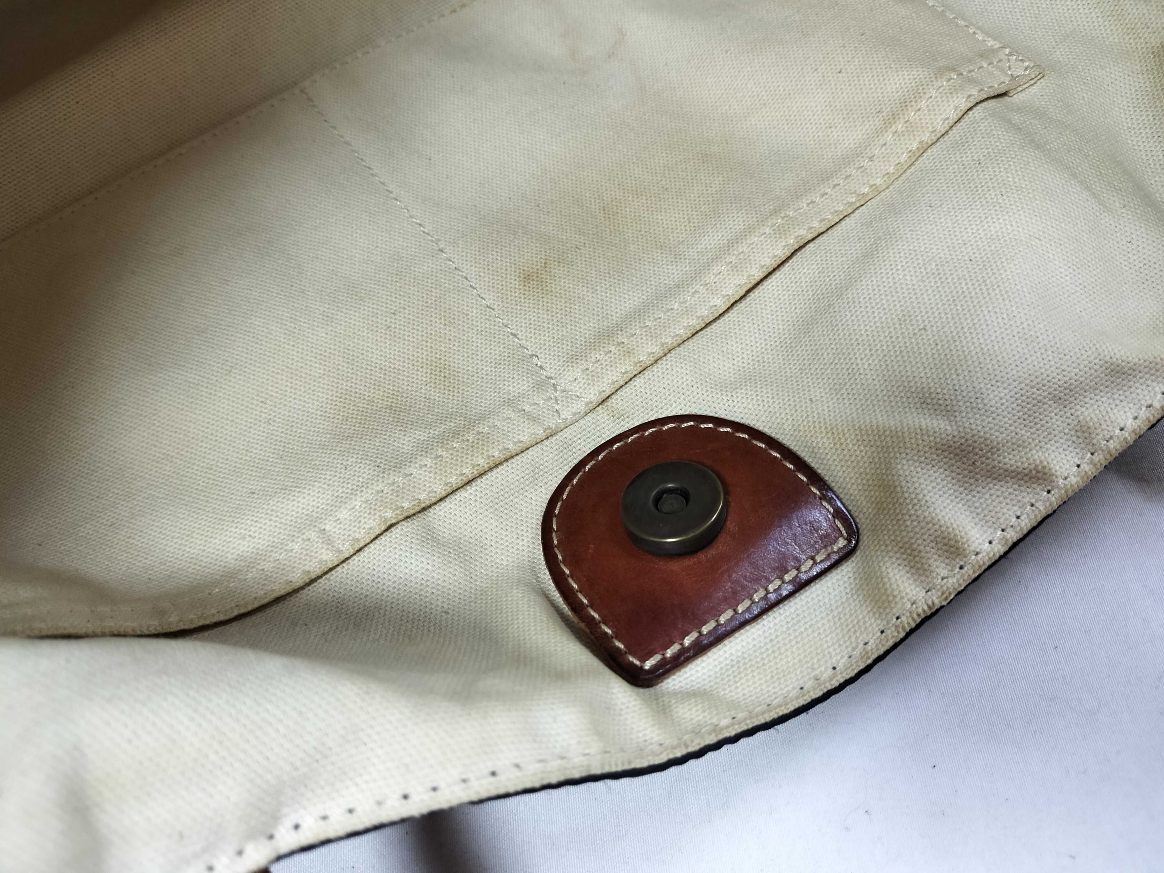 Felisi Nylon and Leather Tote Navy Tote Bag