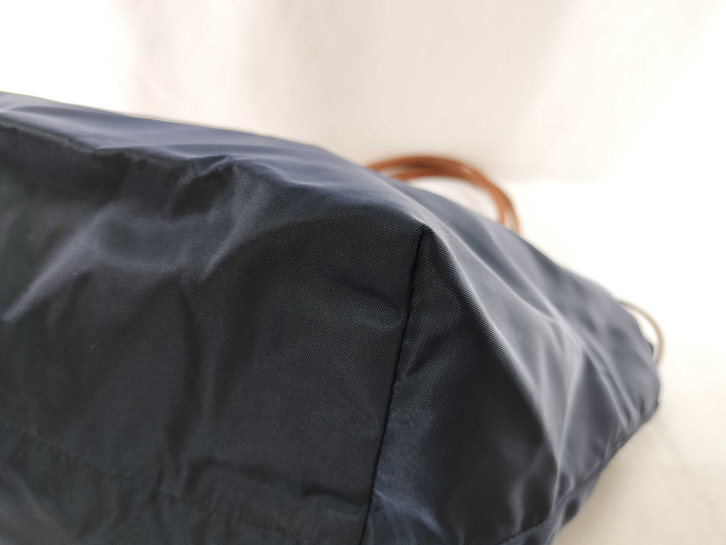 Felisi Nylon and Leather Tote Navy Tote Bag