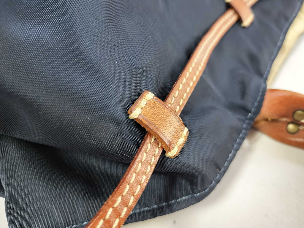 Felisi Nylon and Leather Tote Navy Tote Bag